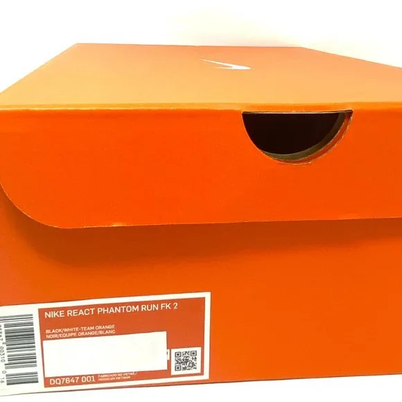 Nike React Phantom Run FK2 Black Orange White Sneaker Men's Size DQ7647 001 - Picture 11 of 12